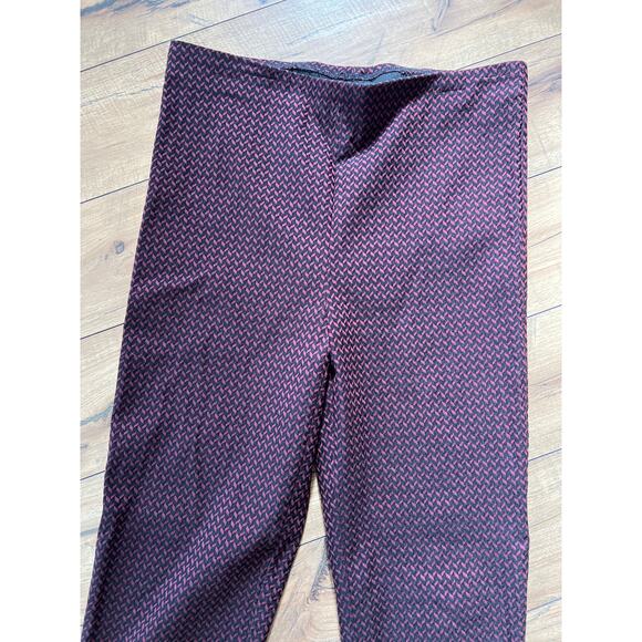 Joseph Ribkoff size 12 maroon & black patterned pull on pants - Picture 2 of 4